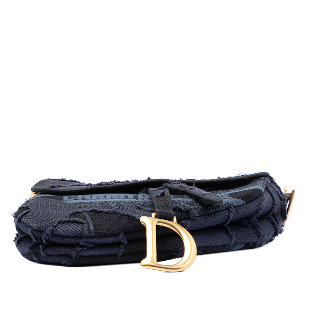 Pre-Loved Dior Canvas Embroidered Camouflage Saddle Bag - Picture 3 of 7